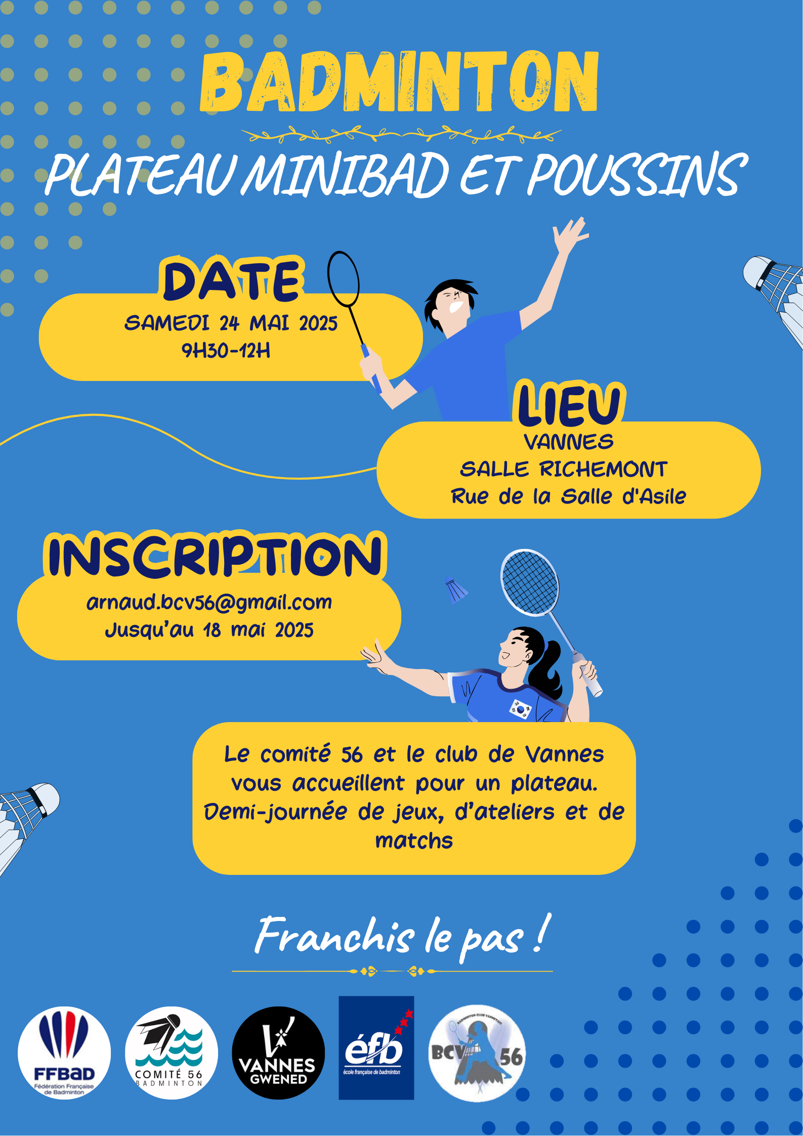 Plateau minibad et poussins samedi matin 24 mai